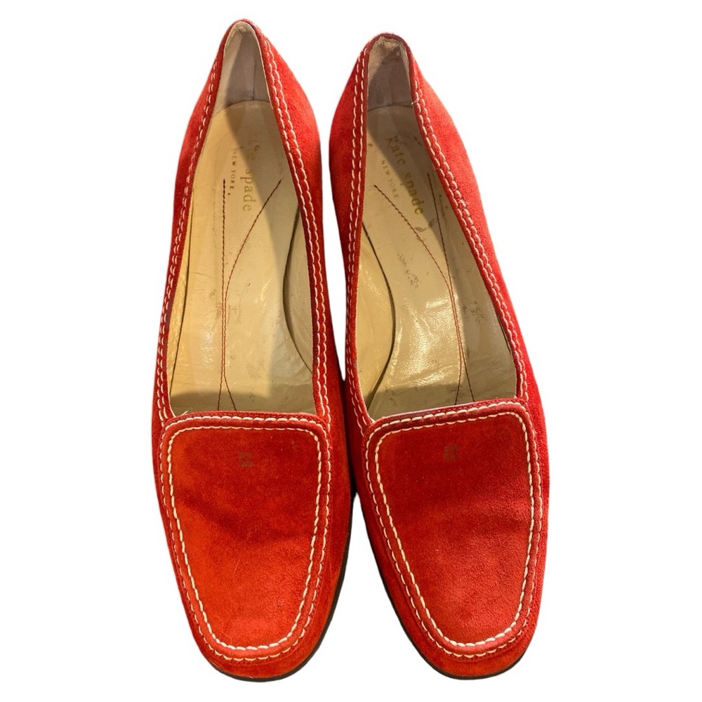 Kate Spade Red Suede Slip-on Loafers Sz 7.5